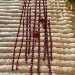 Red and Purplish Beads Beaded